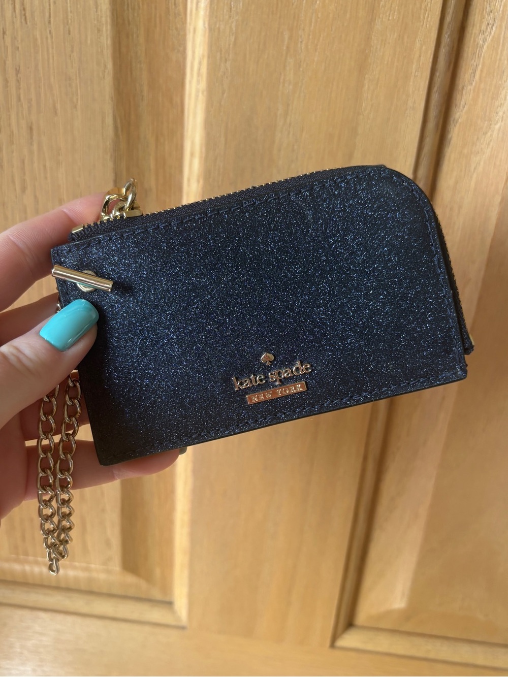 🤍Kate Spade New York 🤍dark blue  Glitter  Card Case Wallet